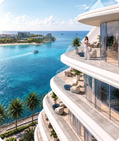 Sculptural balconies above the sea