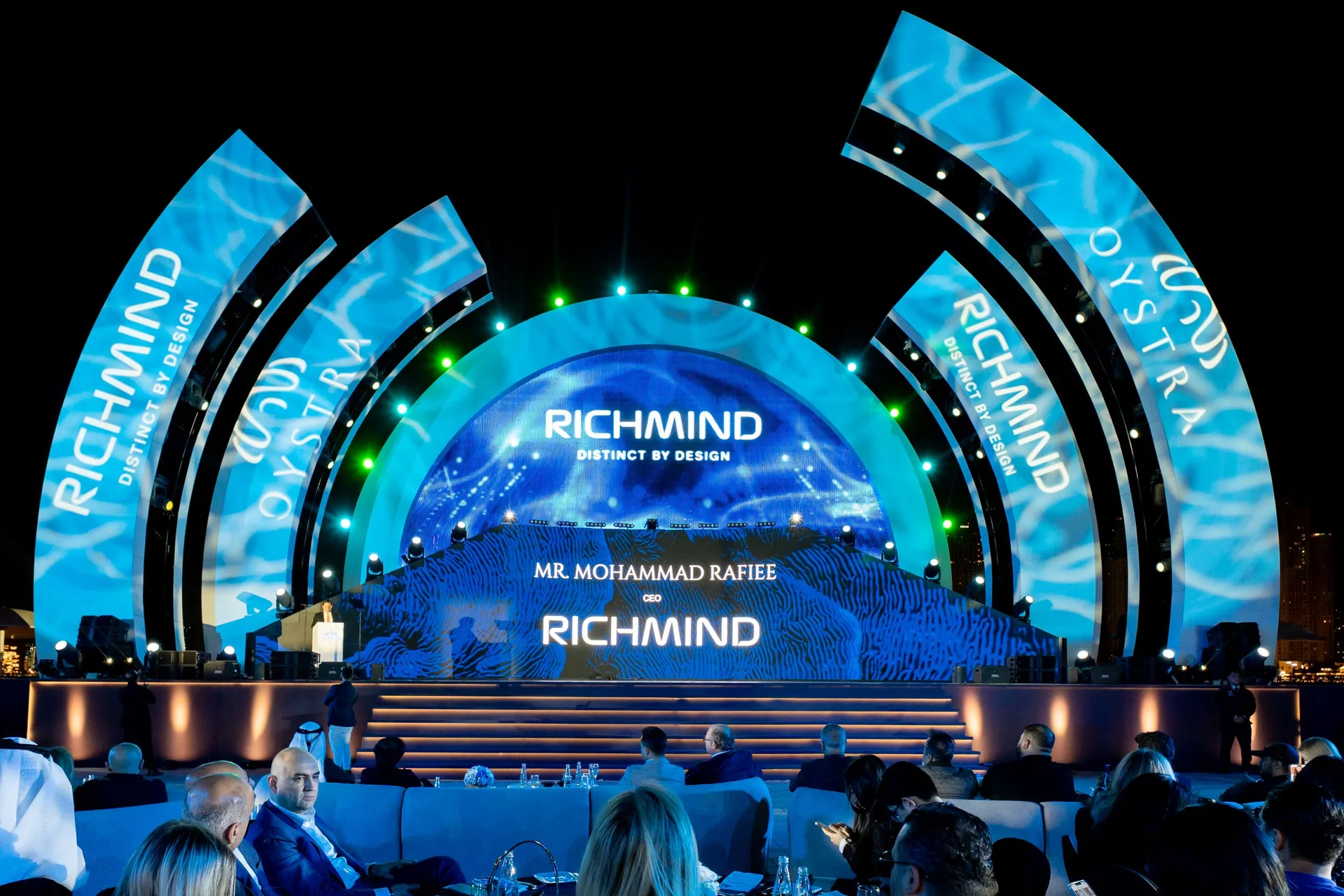 Oystra Phase 2 launch stage at Ain Dubai with Richmind and Oystra branding